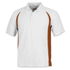 BAW Men's White/Texas Orange White Colorblock Body Cool Tek Polo