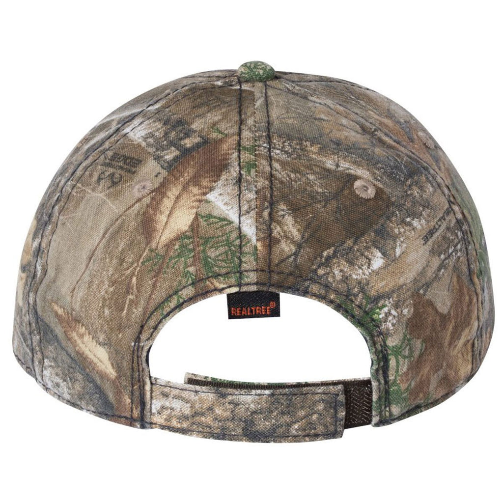Outdoor Cap Realtree Edge Camo Cap with American Flag Undervisor