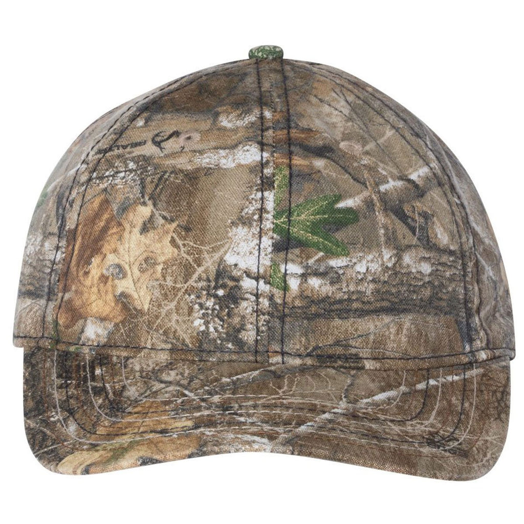 Outdoor Cap Realtree Edge Camo Cap with American Flag Undervisor