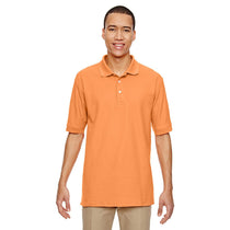 Devon & Jones Men's Cantaloupe Pima Pique Short-Sleeve Polo