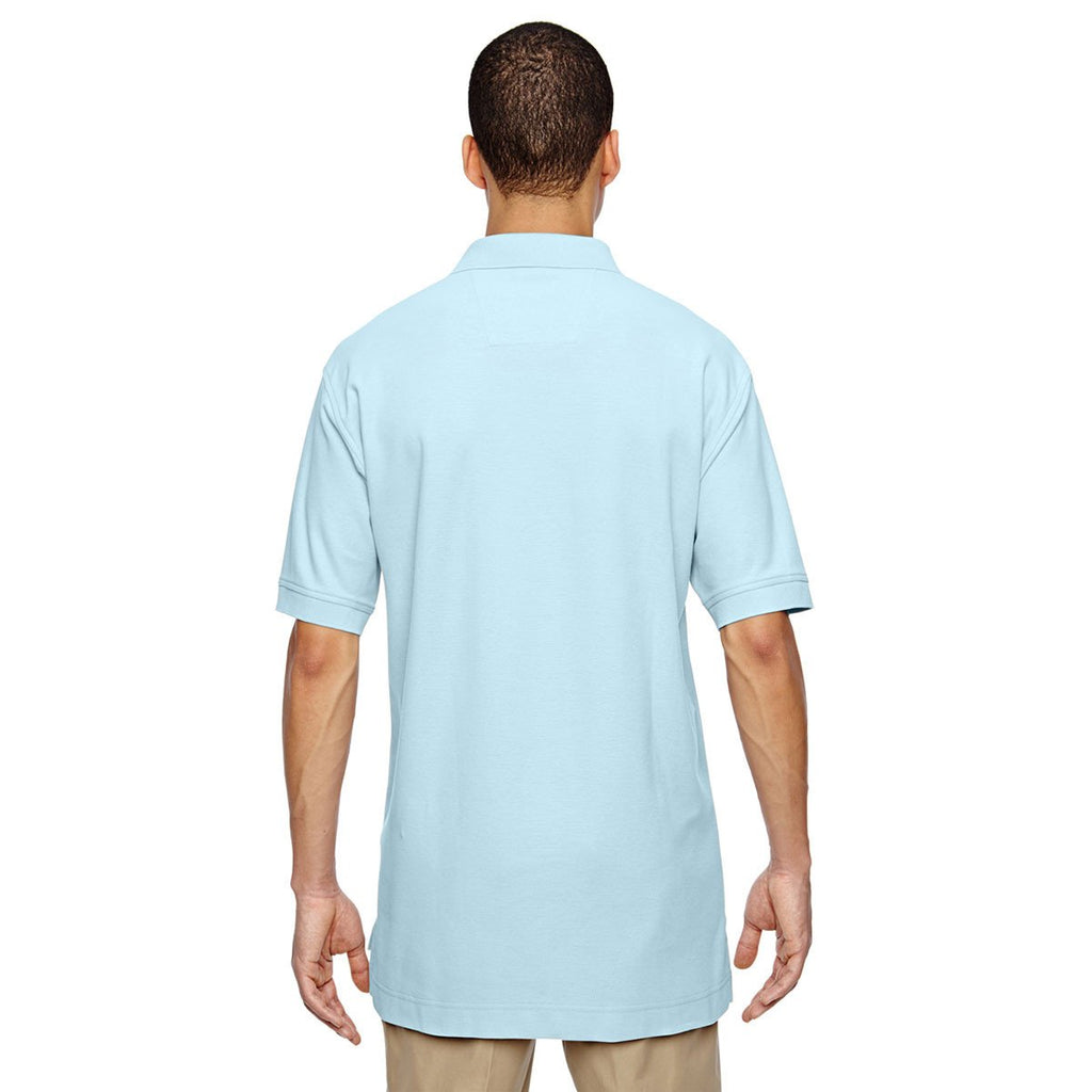 Devon & Jones Men's Crystal Blue Pima Pique Short-Sleeve Polo