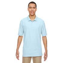 Devon & Jones Men's Crystal Blue Pima Pique Short-Sleeve Polo