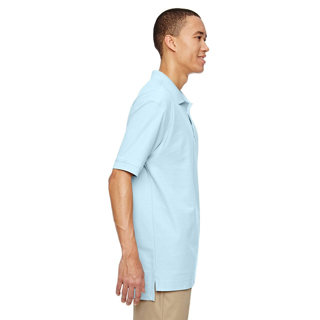 Devon & Jones Men's Crystal Blue Pima Pique Short-Sleeve Polo