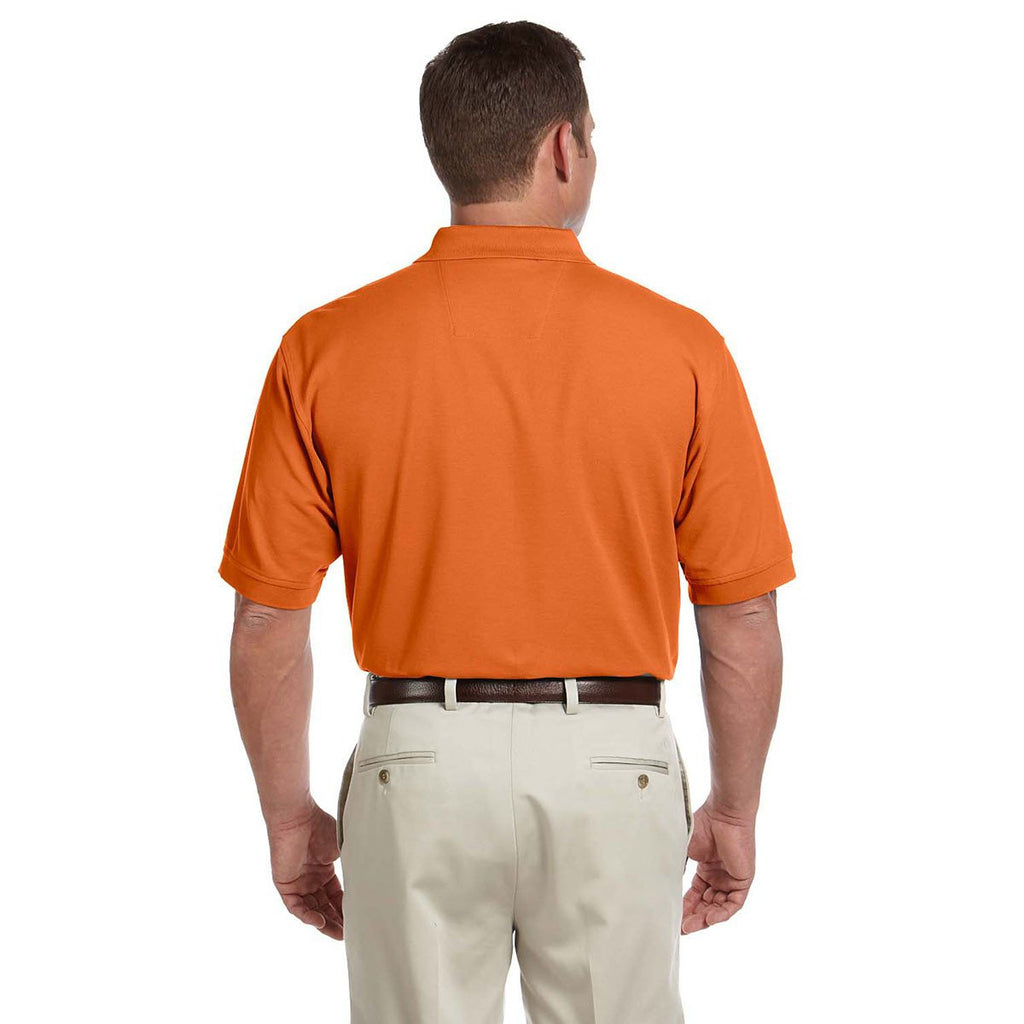 Devon & Jones Men's Deep Orange Pima Pique Short-Sleeve Polo
