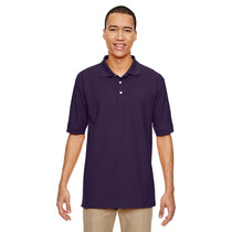 Devon & Jones Men's Deep Purple Pima Pique Short-Sleeve Polo