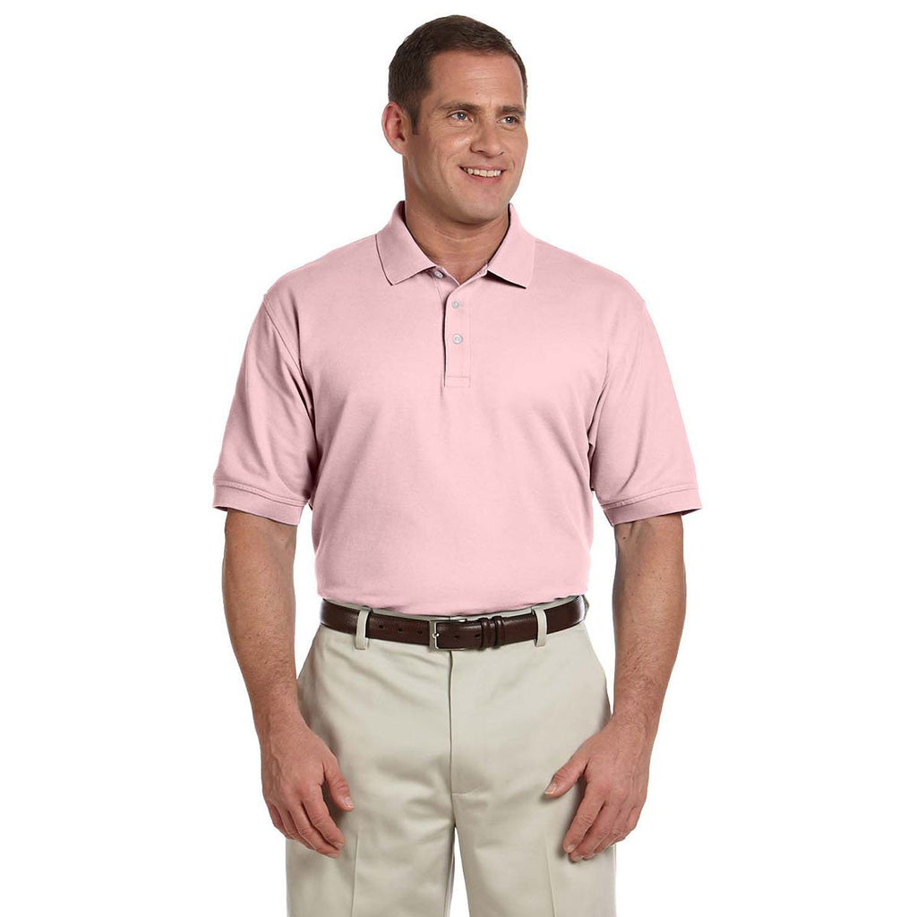 Devon & Jones Men's Pink Pima Pique Short-Sleeve Polo
