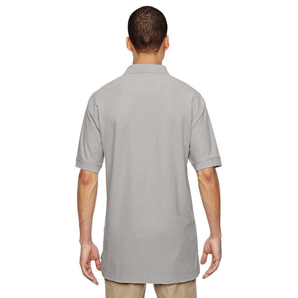 Devon & Jones Men's Silver Pima Pique Short-Sleeve Polo