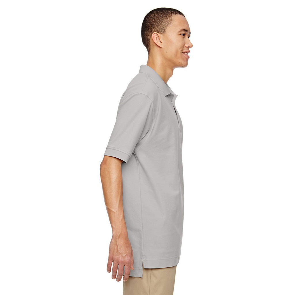 Devon & Jones Men's Silver Pima Pique Short-Sleeve Polo