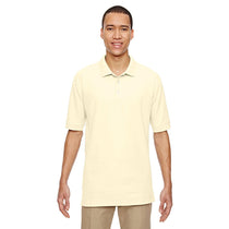 Devon & Jones Men's Transparent Yellow Pima Pique Short-Sleeve Polo