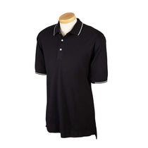 Devon & Jones Men's Black/White Pima Pique Short-Sleeve Tipped Polo