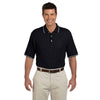 Devon & Jones Men's Black/White Pima Pique Short-Sleeve Tipped Polo