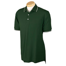 Devon & Jones Men's Forest/White Pima Pique Short-Sleeve Tipped Polo
