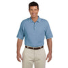 Devon & Jones Men's Slate Blue/White Pima Pique Short-Sleeve Tipped Polo
