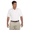 Devon & Jones Men's White/Navy Pima Pique Short-Sleeve Tipped Polo