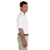 Devon & Jones Men's White/Navy Pima Pique Short-Sleeve Tipped Polo