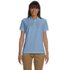 Devon & Jones Women's Slate Blue/White Pima Pique Short-Sleeve Tipped Polo