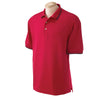 Devon & Jones Men's Red/Navy Tipped Perfect Pima Interlock Polo