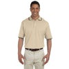 Devon & Jones Men's Stone/Navy Tipped Perfect Pima Interlock Polo