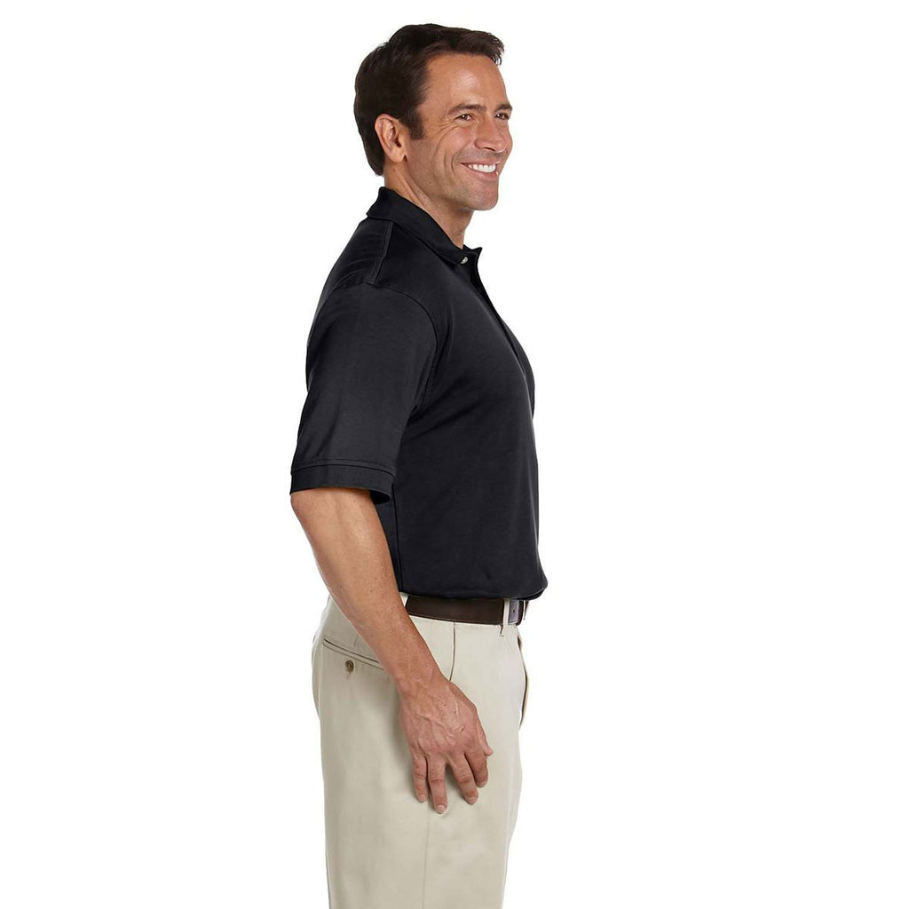 Devon & Jones Men's Black Solid Perfect Pima Interlock Polo