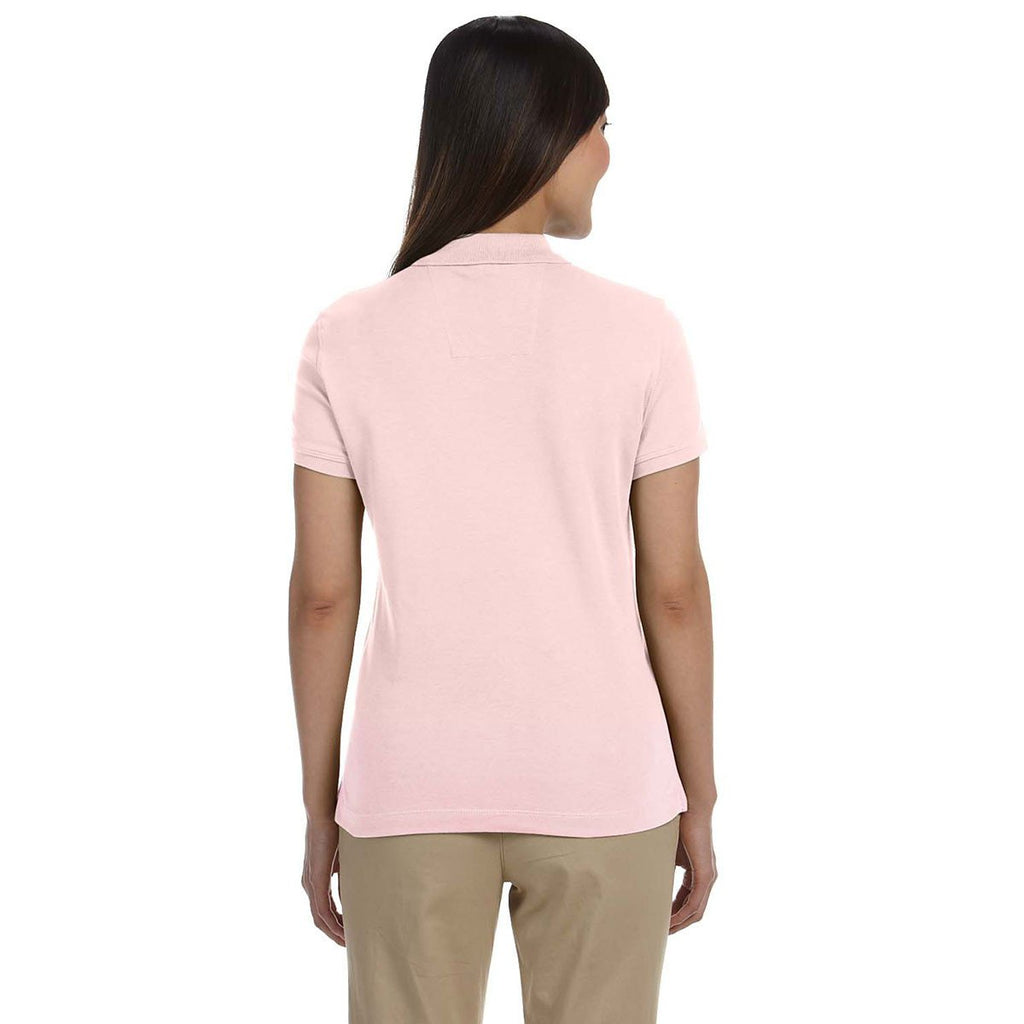 Devon & Jones Women's Pink Solid Perfect Pima Interlock Polo