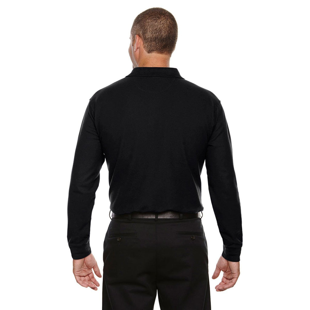 Devon & Jones Men's Black Drytec 20 Performance Long-Sleeve Polo