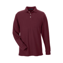 Devon & Jones Men's Burgundy Drytec 20 Performance Long-Sleeve Polo