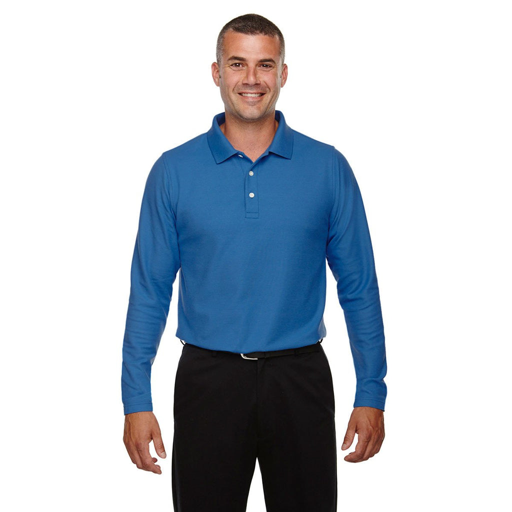 Devon & Jones Men's French Blue Drytec 20 Performance Long-Sleeve Polo