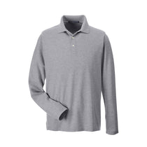 Devon & Jones Men's Grey Heather Drytec 20 Performance Long-Sleeve Polo