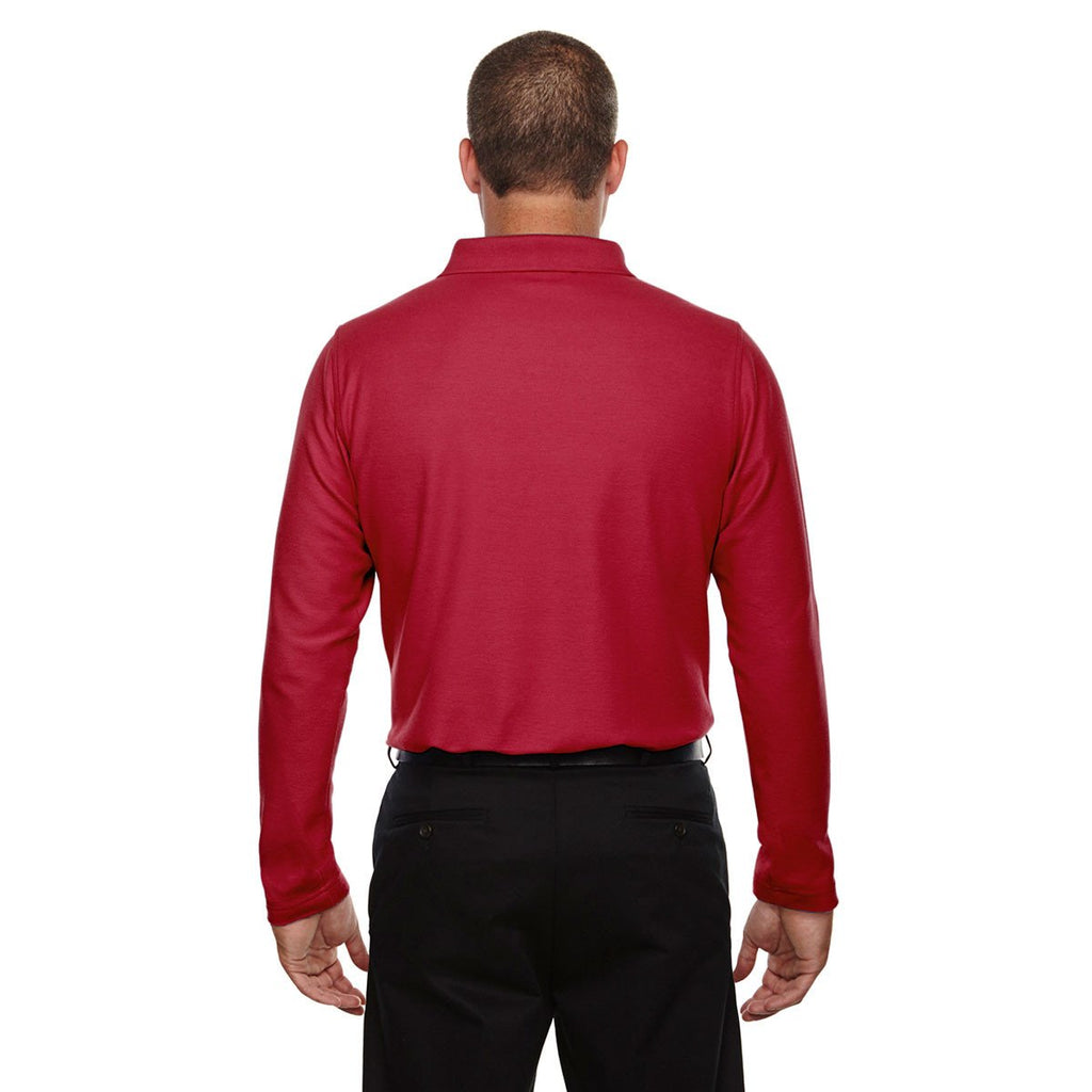 Devon & Jones Men's Red Drytec 20 Performance Long-Sleeve Polo
