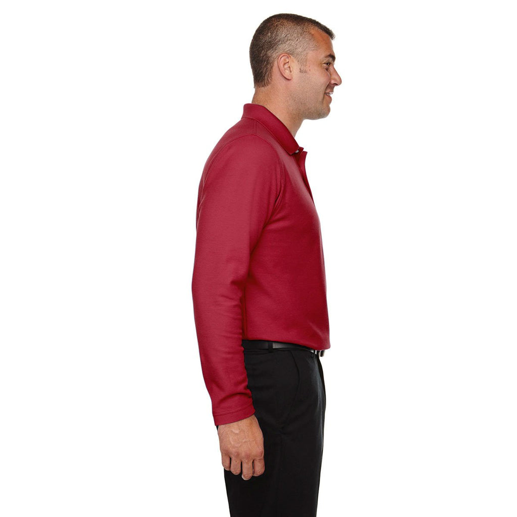 Devon & Jones Men's Red Drytec 20 Performance Long-Sleeve Polo