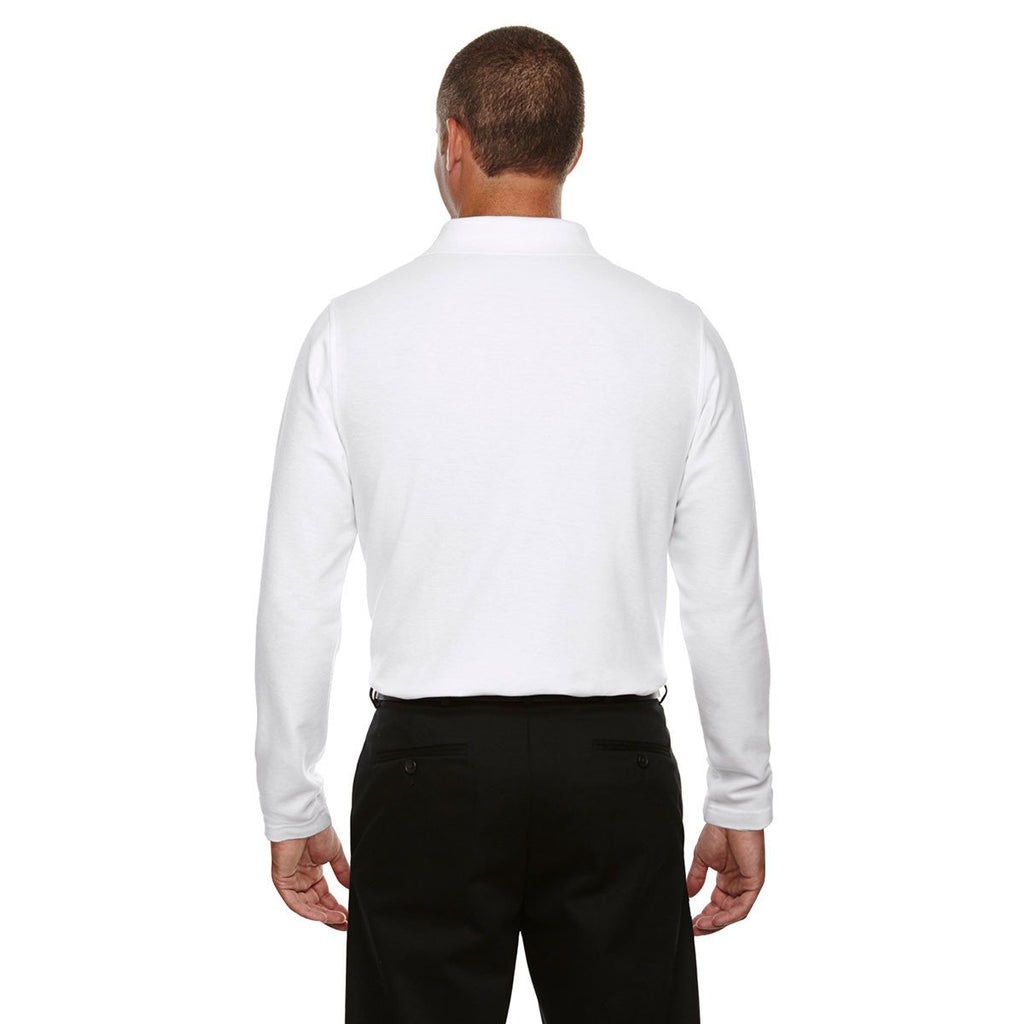 Devon & Jones Men's White Drytec 20 Performance Long-Sleeve Polo