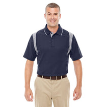 Devon & Jones Men's Navy/Grey Heather Drytec 20 Performance Colorblock Polo