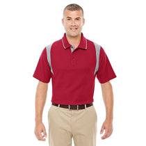 Devon & Jones Men's Red/Grey Heather Drytec 20 Performance Colorblock Polo