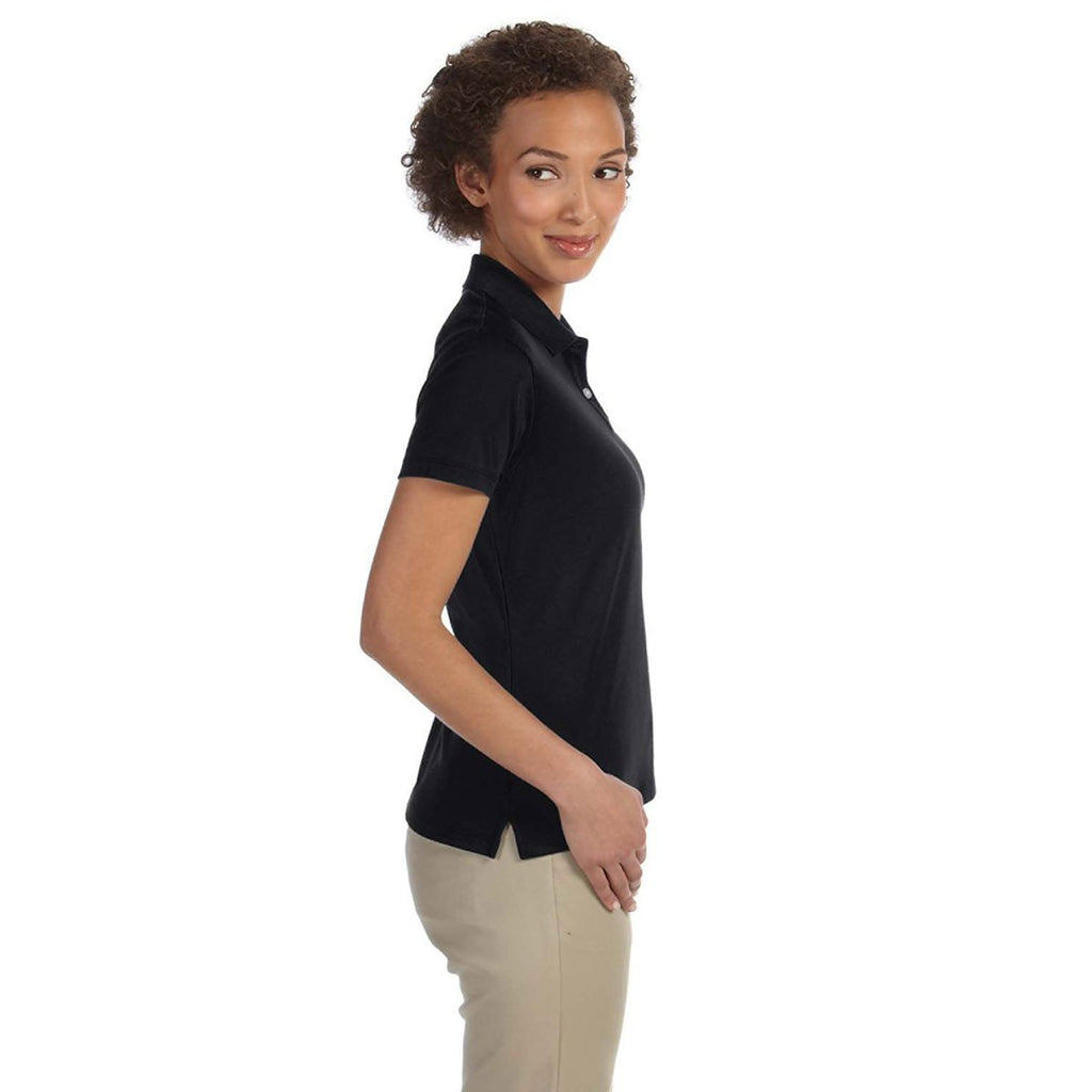 Devon & Jones Women's Black Pima-Tech Jet Pique Polo
