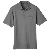 Devon & Jones Men's Graphite CrownLux Performance Plaited Polo with Pockets