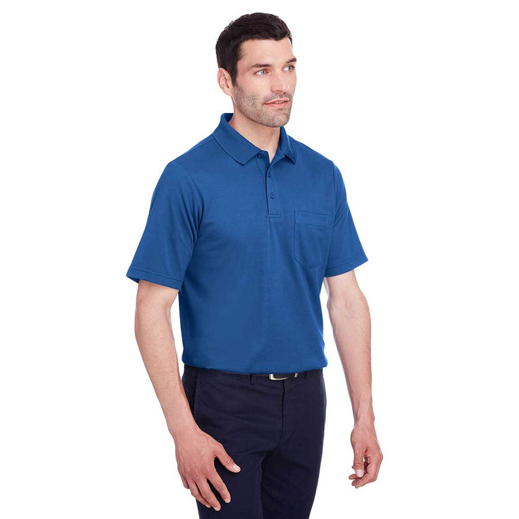 Devon & Jones Men's True Royal CrownLux Performance Plaited Polo with Pockets