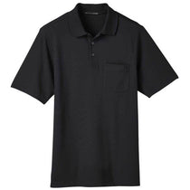 Devon & Jones Men's Black CrownLux Performance Plaited Polo with Pockets