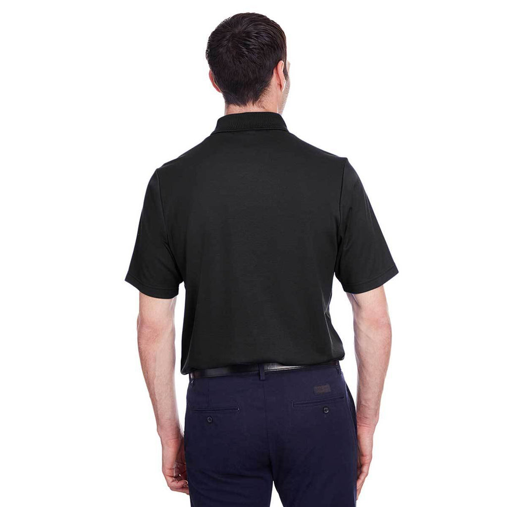 Devon & Jones Men's Black CrownLux Performance Plaited Polo with Pockets