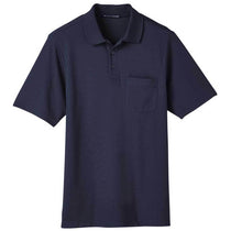 Devon & Jones Men's Navy CrownLux Performance Plaited Polo with Pockets
