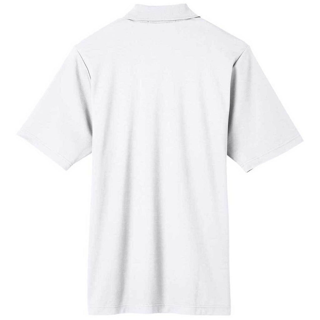 Devon & Jones Men's White CrownLux Performance Plaited Polo with Pockets