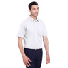 Devon & Jones Men's White CrownLux Performance Plaited Polo with Pockets