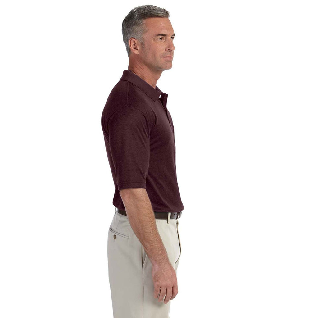 Devon & Jones Men's Burgundy Heather Pima-Tech Jet Pique Heather Polo