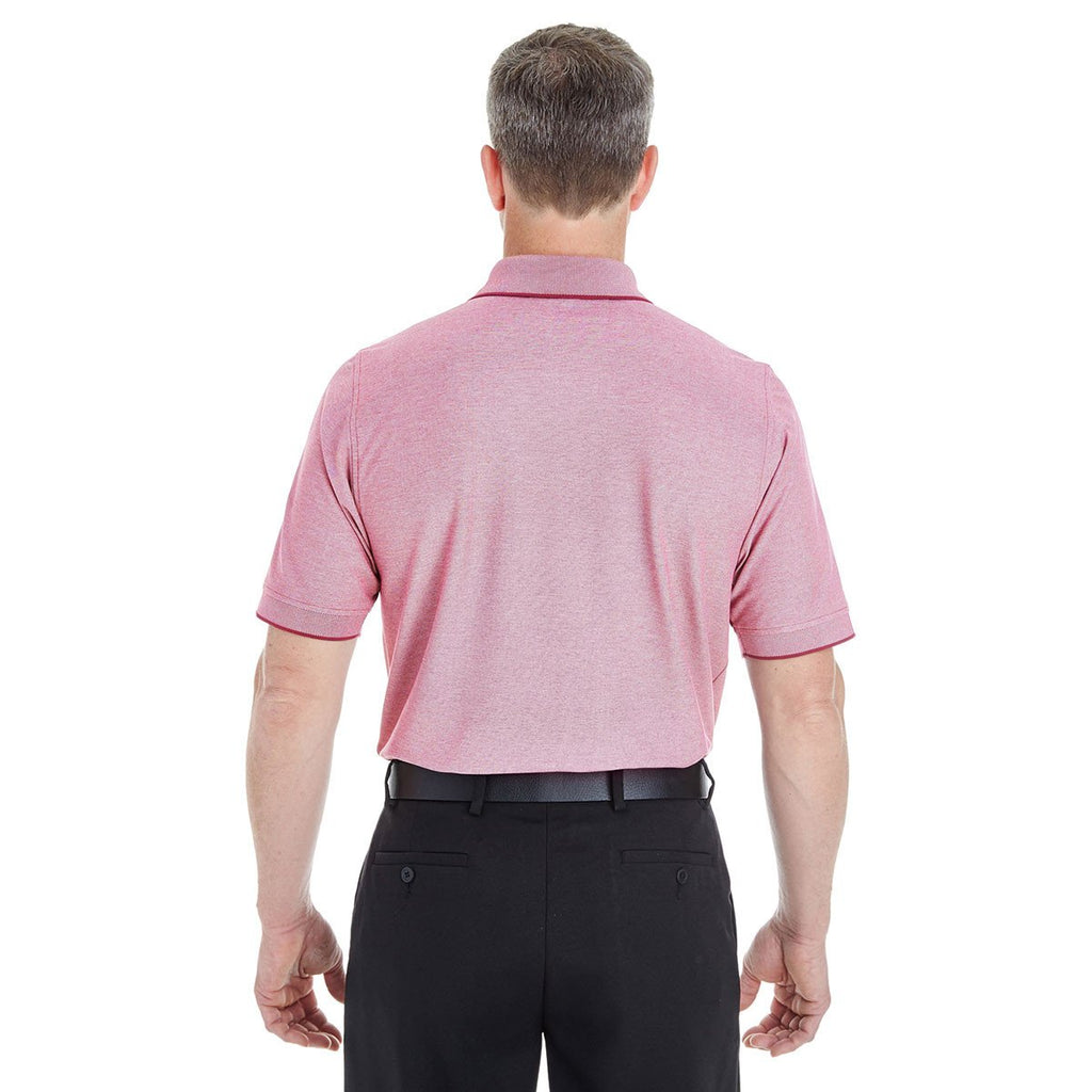 Devon & Jones Men's Burgundy Heather Pima-Tech Oxford Pique Polo