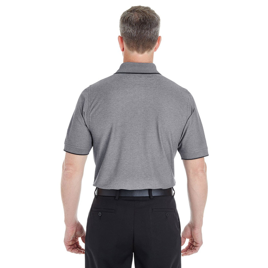 Devon & Jones Men's Dark Grey Heather Pima-Tech Oxford Pique Polo