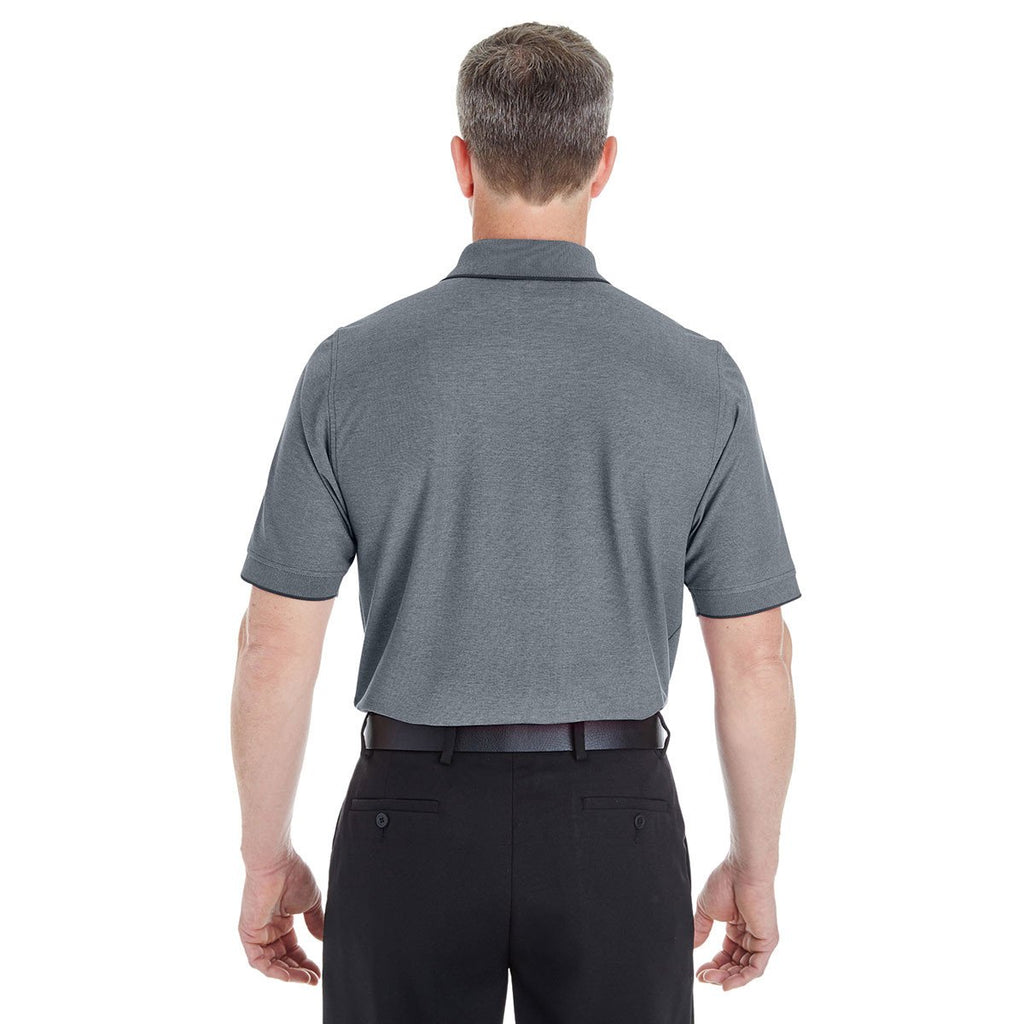 Devon & Jones Men's Navy Heather Pima-Tech Oxford Pique Polo