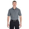 Devon & Jones Men's Navy Heather Pima-Tech Oxford Pique Polo