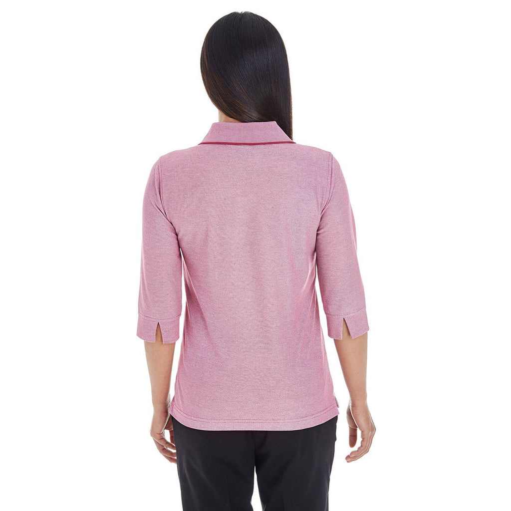 Devon & Jones Women's Burgundy Heather Pima-Tech Oxford Pique Polo