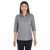 Devon & Jones Women's Dark Grey Heather Pima-Tech Oxford Pique Polo