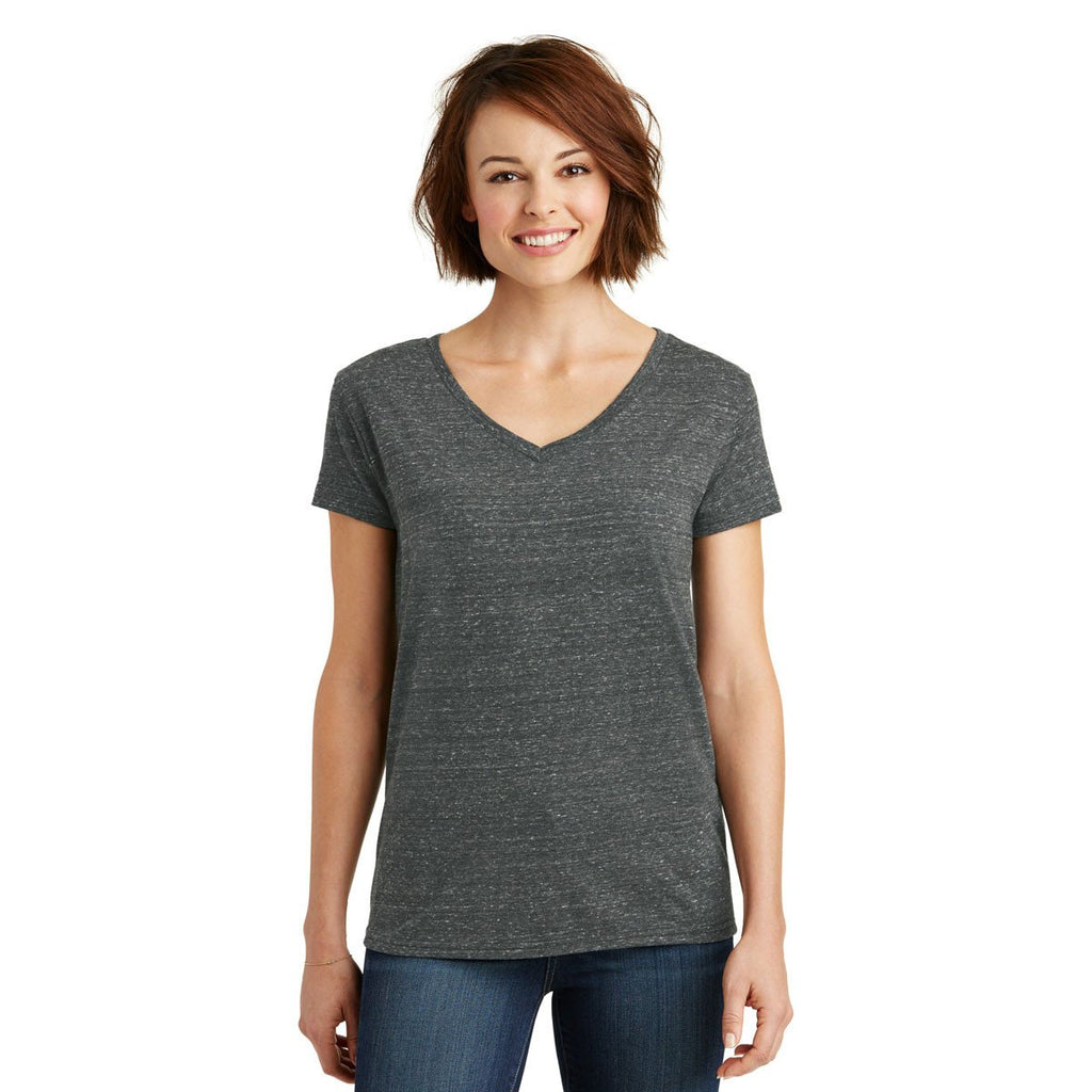 District Women's Black/Grey Cosmic Cosmic Relaxed V-Neck Tee