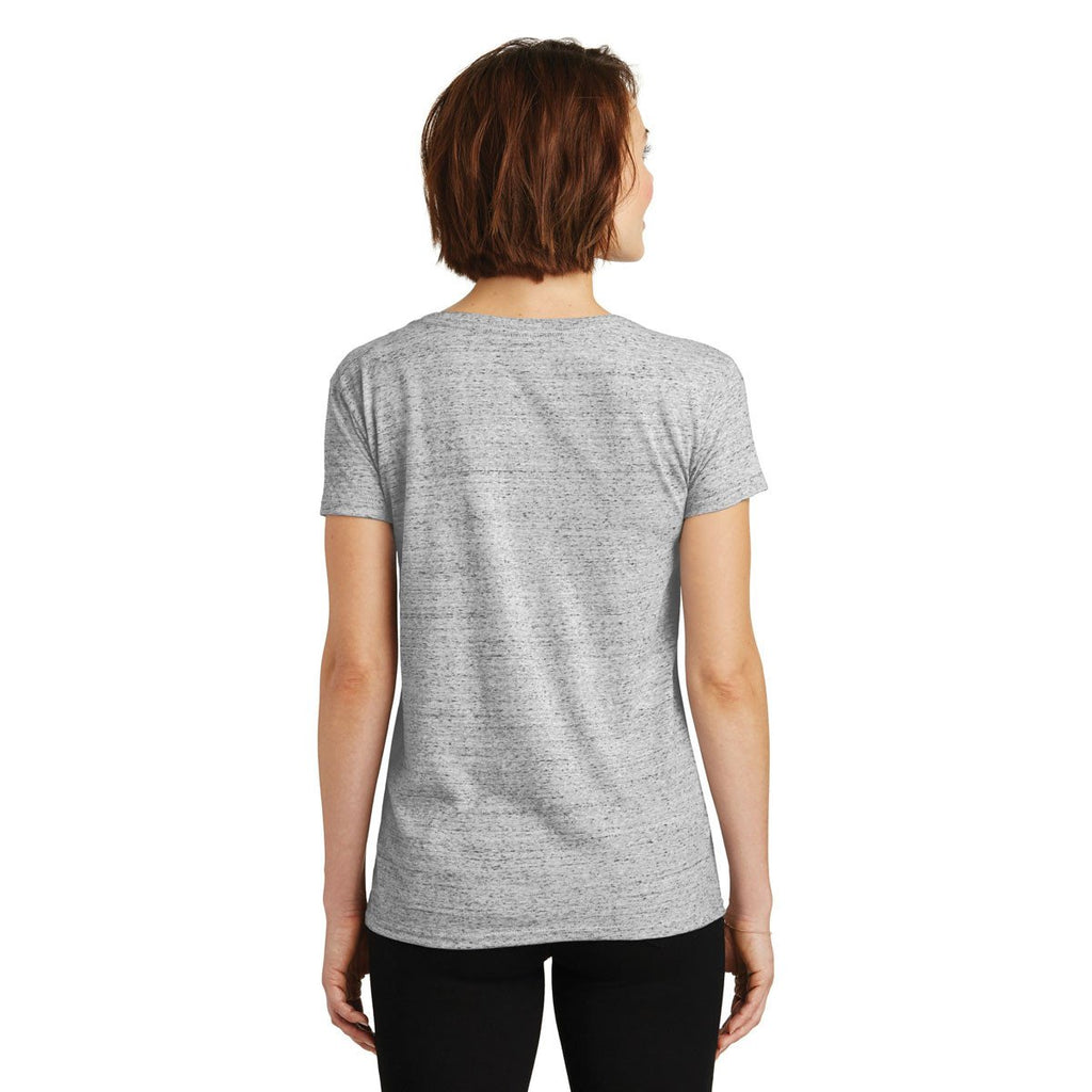 District Women's White/Black Cosmic Cosmic Relaxed V-Neck Tee